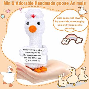 Mini Knitted Goose Positive Crochet Gifts Handmade Positive Goose Emotional Support Graduation Gift for Nurses Home Office <b>Decor</b> - Product Image 2