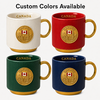 Tasses en céramique souvenirs nationaux du Canada avec design drapeau, parlement et monuments, tasses à café et à thé en porcelaine personnalisées, OEM ODM, vente en gros