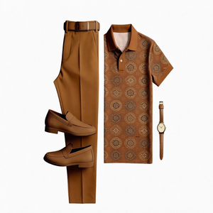 Tissu tricoté en polyester à carreaux respirant pour homme, imprimé numérique 3D, tendance printemps/été, décontracté, en stock, transfrontalier Europe-Amérique - Product Image 1