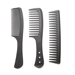 Ensemble de peignes professionnels noirs pour cheveux, grande taille, pour salon de coiffure, en plastique, trois pièces - Product Image 1