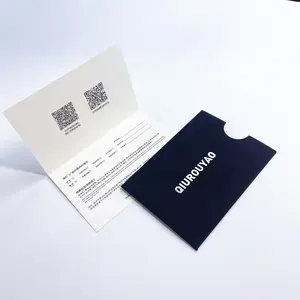 Enveloppe de poche personnalisée avec nom de marque Enveloppe cadeau de Noël avec carte logo Enveloppes portefeuille en papier finition aluminium