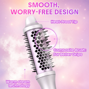 <span class=keywords><strong>Brosse</strong></span> lissante à vapeur professionnelle, 9 réglages de température, coiffage rapide, brosses rondes électriques, peigne ionique pour tous types de cheveux - Product Image 2