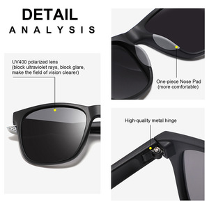 Lunettes de soleil polarisées pour le sport, monture noire, lentilles TAC, protection UV400, pour le cyclisme en plein air, la pêche, protection solaire classe 2 - Product Image 5