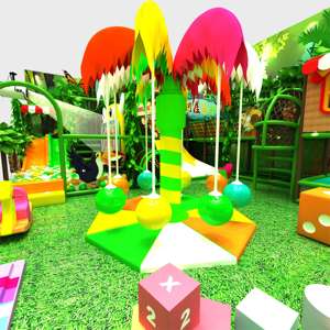 Parque Infantil Interior con Temática Forestal para Niños, con Piscina de Pelotas, Tobogán, Estructura para Escalar y Casa de Juegos - Product Image 5