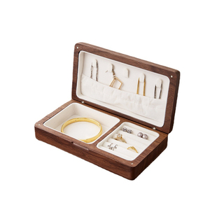 Jewelry Box Organizer for Women, portable Jewelry Storage Case, Rustic Wooden Jewelry Box for Necklace Earring Bracelets Ri