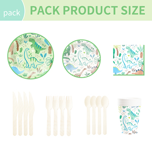DAMAI Nuevo Juego de Vajilla Desechable de Papel con Diseño de Animales para Fiestas Infantiles, Platos, Vasos y Servilletas con Temática de Dinosaurios - Product Image 6