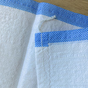 Proveedor Chino de Bolsas de Polipropileno de 25 kg y 50 kg, Sacos Tejidos de PP Blancos con Franja Azul, Bolsas de Plástico para Empaque a Granel, Exportación a África - Product Image 5