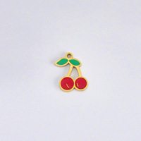 DIY Bijoux de Mode Hypoallergénique Acier Inoxydable Cerise Fraise Pendentif Accessoires