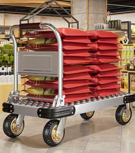 헤비 듀티 금속 접이식 핸드 트럭 105*63 스틸 플랫폼 트롤리 카트 1000kgs - Product Image 4