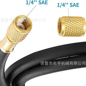 สายชาร์จน้ำยาแอร์ R410A ยาว 1.5 เมตร สีดำ พร้อมข้อต่อทองเหลือง สำหรับน้ำยาแอร์ R410A R134A R22 R12 R50 - Product Image 3