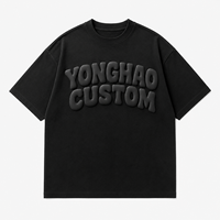 Fabricant de vêtements personnalisés OEM ODM, t-shirt surdimensionné pour homme en coton lourd, logo imprimé en relief 3D, coupe ample, streetwear