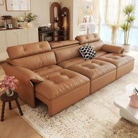 Set Sofa Recliner Modular Kulit Mewah Modern Desain L-Shape untuk Penggunaan Kantor, Apartemen & Mal Kulit Asli