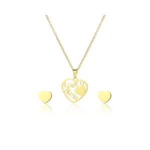 HP Stainless Steel Jewelry Fashion Jewelry Jewelry Sets Gift For Mom Gift Mother's Day Necklace Sets Wholesale