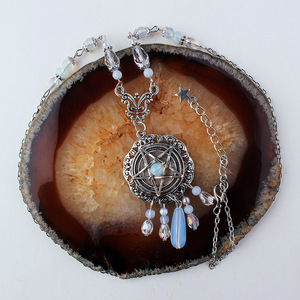 复古女巫项链哥特式锡制五角星五角星异教徒巫术吊坠女士项链珠宝