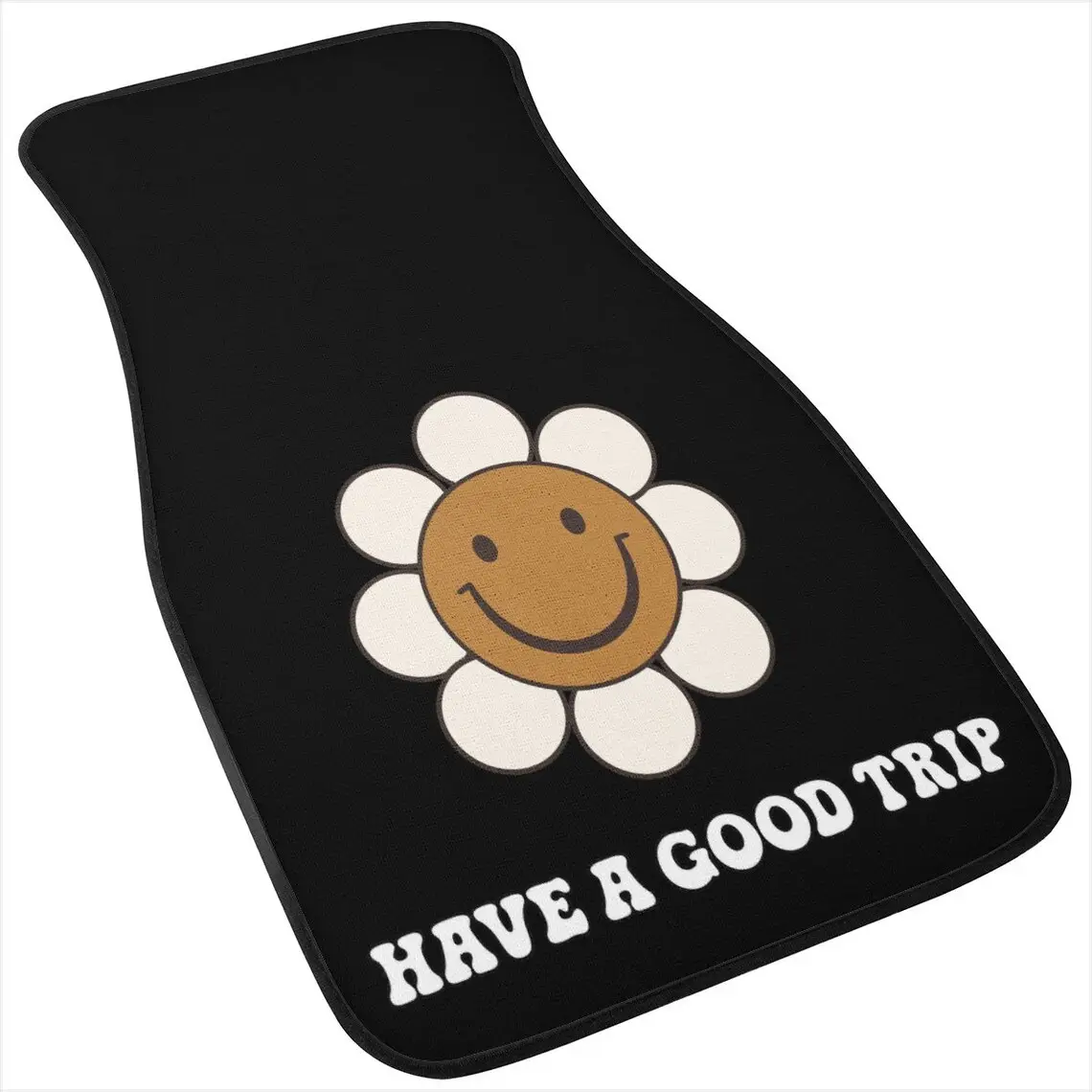 Black With Flowers Car Mats Dropshipping Car Accessories For Women Cute Car Floor Mat Decor Customized