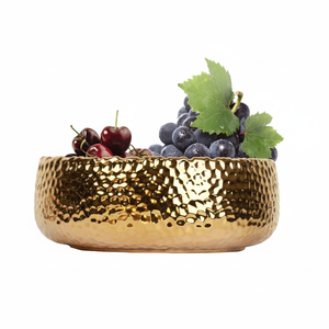 Ensemble de bols en aluminium doré fabriqués à la main de luxe Bol Urli, bol à fruits, décoration de pièce maîtresse - Product Image 1