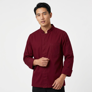 เสื้อยูนิฟอร์มร้านอาหาร ผ้าฝ้าย 100% ระบายอากาศได้ดี สำหรับพนักงานโรงแรม บาร์ บริการ รับผลิตแบบ OEM ขายส่ง - Product Image 1