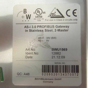Nuevo Módulo AS-i Original Bihl+Wiedemann BWU1569, Gateway PROFIBUS AS-i 3.0 en Acero Inoxidable, 2-Master 30V 9W - Product Image 3