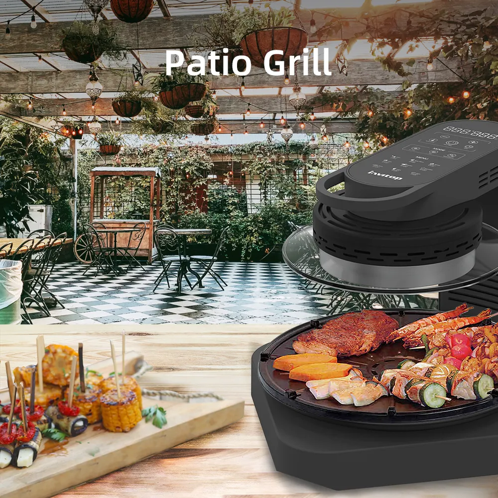 Plaque de barbecue d'extérieur Portable BBQ Grill Barbecue Pot 7L Visual Air Fryer