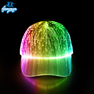 Casquette <span class=keywords><strong>de</strong></span> baseball LED lumineuse à fibres optiques pour fête <span class=keywords><strong>en</strong></span> extérieur, pare-soleil respirant, style Joker, 6 panneaux, unisexe, approvisionnement direct usine - Product Image 6