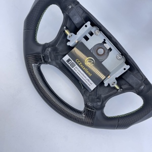Volant en cuir et fibre de carbone véritable personnalisé, idéal pour SAAB 9-5 9-3 95 <span class=keywords><strong>93</strong></span> Aero Convertible Sedan Sport TurboX 1998-2005 - Product Image 3