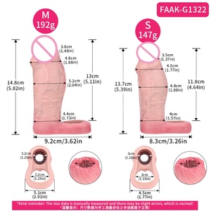 ปลอกอวัยวะเพศชายแบบกลวงทำจากซิลิโคน FAAK แหวนรัดองคชาต ปลอกหุ้มเพิ่มขนาด ช่วยชะลอการหลั่ง เพิ่มความสุขทางเพศ - Product Image 2
