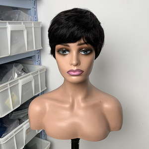 Perruque Pixie Cut Faite à la Machine, Cheveux Vierge, Courte Coupe Carrée Ondulée, pour Femmes Noires, Perruque Frontale en Dentelle 100% Cheveux Humains, Vente en Gros - Product Image 4