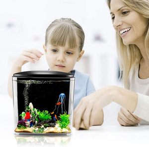 1.2 gallon Betta Aquarium <span class=keywords><strong>Starter</strong></span> Bộ dụng cụ vuông Fish Tank với LED ánh sáng và Bộ lọc bơm Mini Fish Tanks và hồ cá - Product Image 6