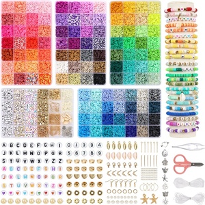 ลูกปัดดินโพลิเมอร์ทรงกลมแบน 112 สี 16800 เม็ด คละสี ขายดี ชุดทำสร้อยข้อมือ สร้อยคอ เครื่องประดับทำมือ พร้อมกล่อง - Product Image 4