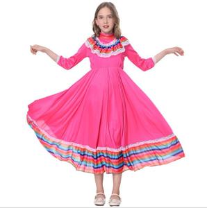 Ecowalson - Vestido Mexicano de Alta Calidad para Niñas Pequeñas, Disfraz de Fiesta de Cumpleaños, Halloween, Falda de Baile Flamenco Mexicano para Niñas - Product Image 3