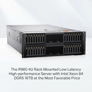 เซิร์ฟเวอร์ R960 4U แบบติดตั้งบนแร็ค ประสิทธิภาพสูง ความหน่วงต่ำ พร้อม Xeon 64 DDR5 16TB ในราคาที่ดีที่สุด 4U Rack Mount Se - Product Image 1
