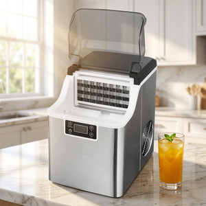 Stainless Steel <b>Ice</b> <b>Maker</b> Cube <b>Ice</b> Automatic Countertop Electric Touchpad Control 20-30kg Day Household - Product Image 1