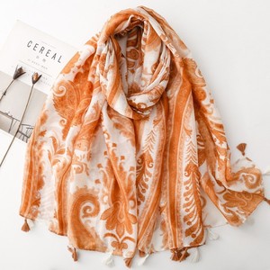 Bufanda con Flecos de Flores, Estilo Paisley, Estilo Étnico Vintage, Bufanda de Viaje, Protección Solar, Chal de Protección Solar para Mujer - Product Image 1