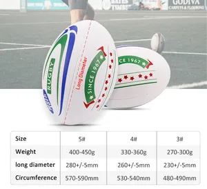 Balón de Rugby de Goma de Alta Calidad Personalizado para <span class=keywords><strong>Entrenamiento</strong></span> Deportivo de la Liga de Rugby NRL - Product Image 2