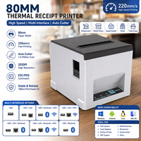 Printer Thermal USB LAN BT WiFi 80mm dengan Pemotong Otomatis 220mm/s untuk Struk POS ZJ-8390