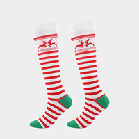 Chaussettes de compression de Noël avec logo personnalisé, hauteur genou, compression graduée, vente en gros, chaussettes de Noël