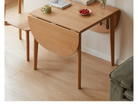 Table à manger pliante en bois de hêtre massif pour petits appartements, design moderne minimaliste, table rectangulaire pour 6 personnes