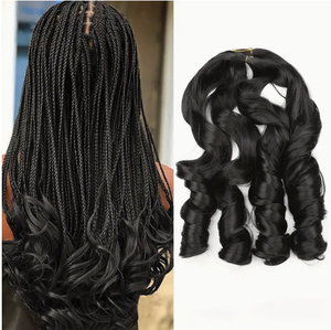 JINRUILI 24 inci 150g rambut keriting Perancis Afro Kinky lembut Yaki serat suhu tinggi rajutan kepang keriting Prancis - Product Image 3