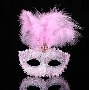 Venta al por mayor de plumas venta directa de fábrica de nuevas máscaras de plumas de cuero, máscaras de fiesta de baile máscara de plumas para Halloween