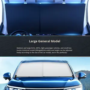 여름용 매직 단열 자외선 차단 차량용 햇빛가리개, 앞유리 선바이저 & 벌레 바람막이 - Product Image 2