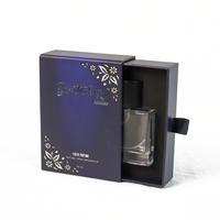 Boîte en papier cylindrique noire de luxe, logo personnalisé, emballage de parfum 50 ml, tube rigide, boîte cadeau