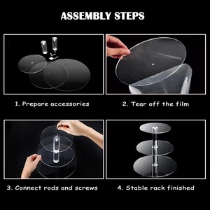 Ensemble de supports à gâteaux de taille personnalisée pour table à dessert Supports à desserts transparents <span class=keywords><strong>Présentoir</strong></span> à cupcakes <span class=keywords><strong>Présentoir</strong></span> à macarons - Product Image 4
