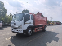 Camion à ordures lourd FAW à chargement latéral, camion de collecte des déchets hydraulique pour le transport des déchets sanitaires urbains