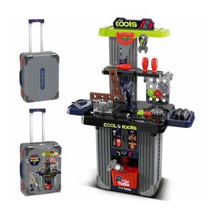 Ensemble d'outils de jeu pour enfants, <span class=keywords><strong>valise</strong></span> portable à roulettes, banc d'atelier de bricolage, jouet d'atelier de construction, cadeau d'anniversaire - Product Image 3