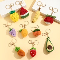Porte-clés amigurumi en crochet fait main, pendentif de sac mignon en forme de fruits, breloques en crochet : raisin, citron, litchi