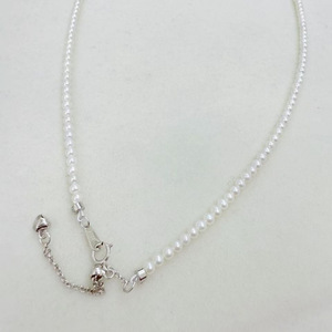 Collar de Perlas de Agua Dulce de Zhuji, 2-7 mm, Redondas, Casi Impecables, Aurora, Plata Pura con Hebilla Ajustable, Collar de Perlas Sonriente - Product Image 3