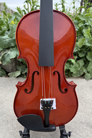 Viola Sinomusik entièrement en bois massif, finition rouge brun, avec étui et archet, étiquette personnalisée, instrument à cordes artisanal de haute qualité