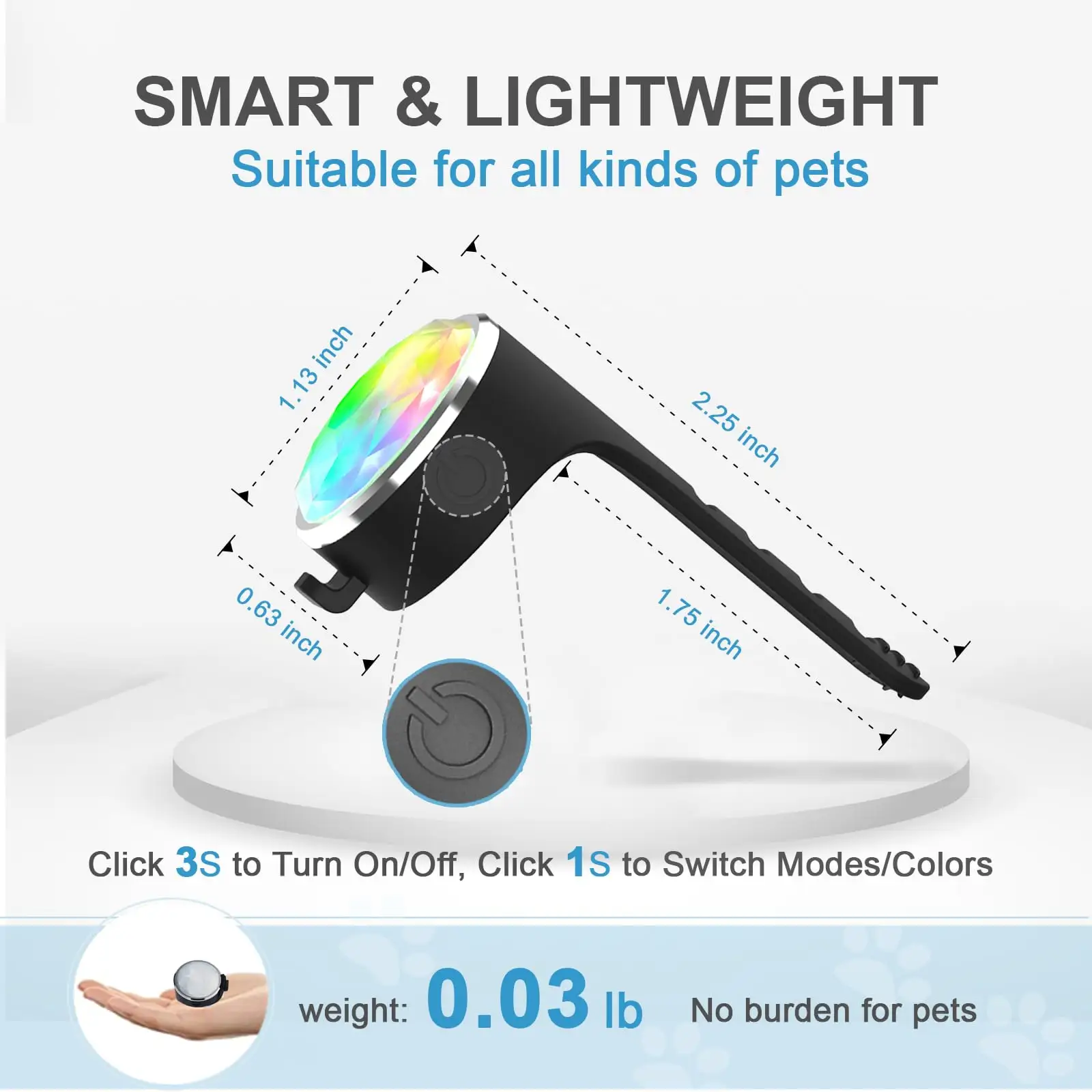 Luces para perros para caminar de noche IPX5, luces recargables impermeables para collar de mascotas para la noche, Clip en el arnés para perros, luz de seguridad