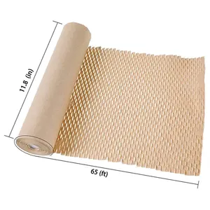 Low Cost No Cutting Eco-friendly Protective Cushion Fill Kraft Paper Roll Honeycomb Wrap Packaging