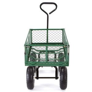 Chariot de jardin en maille à 4 roues Chariot de jardin à paroi latérale amovible Chariot de jardin à outils en acier Chariot à main - Product Image 1